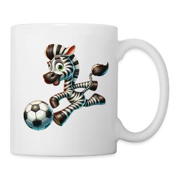Zebra Footballer - Élégant sur le terrain de football. - Mug blanc - blanc - Droite