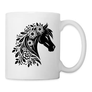 Fleurs de tête de cheval - Mug blanc - blanc - Droite