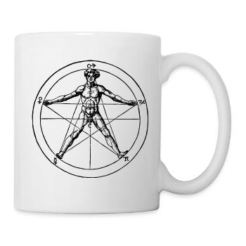 Vitruvianische Figur im Alchemiekreis - Tasse - Weiß - Rechts