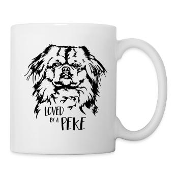 Aimé par un chien pékinois Peke Chien Wilsigns - Mug blanc - blanc - Droite