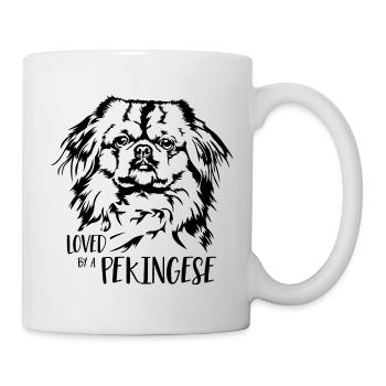 Aimé par un chien pékinois Chien Dire Wilsigns - Mug blanc - blanc - Droite