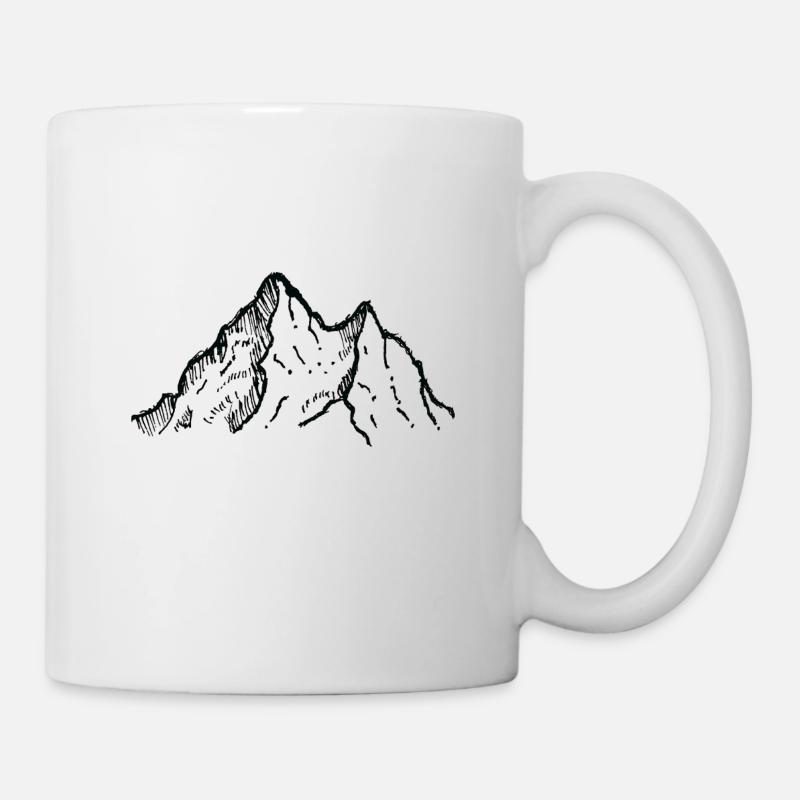 Montagne Rocheuse avec un dessin de vue - Mug blanc - blanc