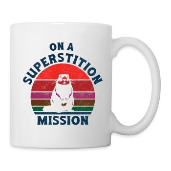 Sur une mission de superstition rétro marmotte coucher de soleil - Mug blanc - blanc - Droite