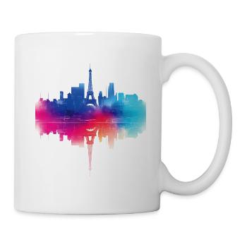 Paris Skyline Tour Eiffel colorée France Ville - Mug blanc - blanc - Droite