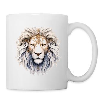 White Lion Lion Head Royal Strong Wild Pride - Mug - white - Right