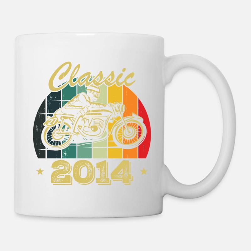 Cadeau D’anniversaire Classique vintage Né en 2014 - Mug blanc - blanc