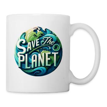 Save the planet - Tasse - Weiß - Rechts