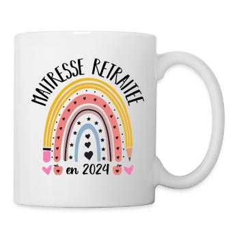 Maitresse retraitée 2024 cadeau maîtresse d' école - Mug blanc - blanc - Droite