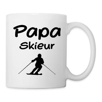 Papa Skieur - Père Skieur - Mug blanc - blanc - Droite
