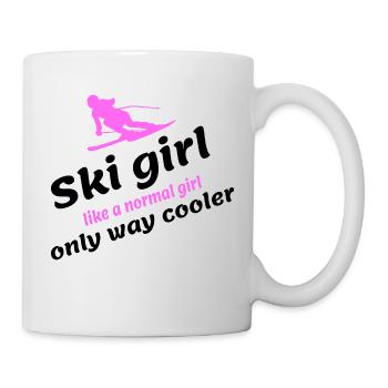 Fille de ski - Mug blanc - blanc - Droite