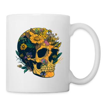Human Skull & Flowers 20 - Mug - white - Right