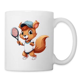 Eichhörnchen Tennis-Duo - Lustiger Comic-Spaß auf - Tasse - Weiß - Rechts