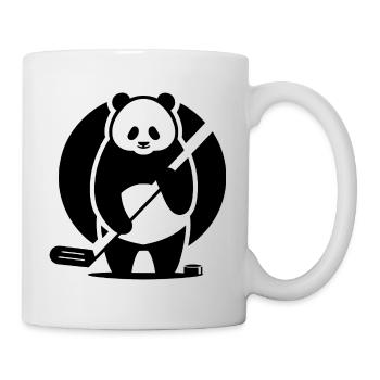 Panda Eishockey Spieler Silhouette - Tasse - Weiß - Rechts