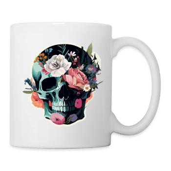 Human Skull & Flowers 36 - Mug - white - Right