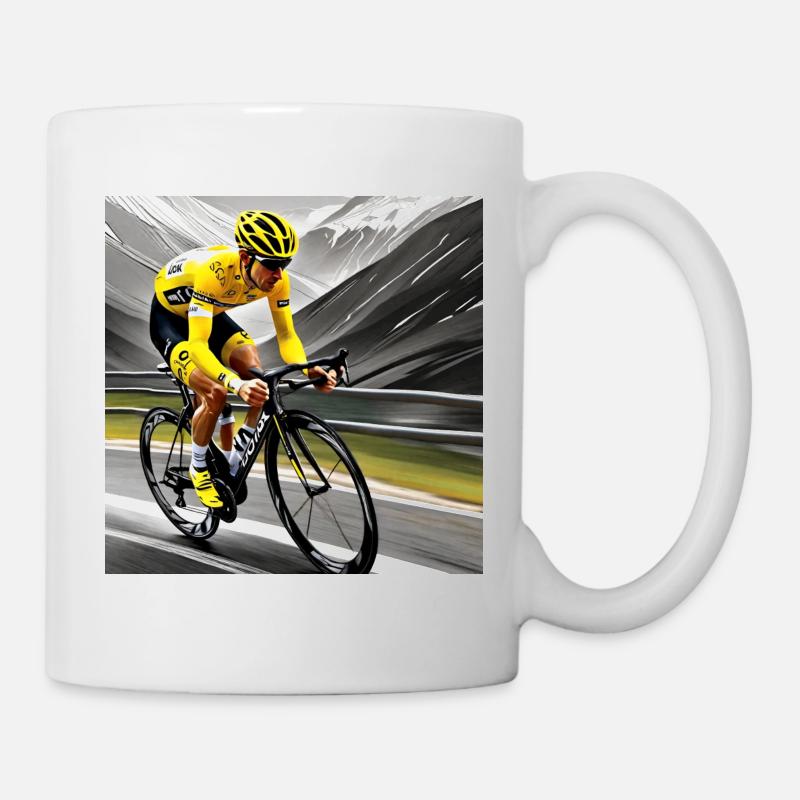 Symphonie du sommet : À la poursuite de l'écho jaune - Mug blanc - blanc