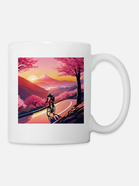 Kirschblütenzeit – Radtour - Tasse - Weiß
