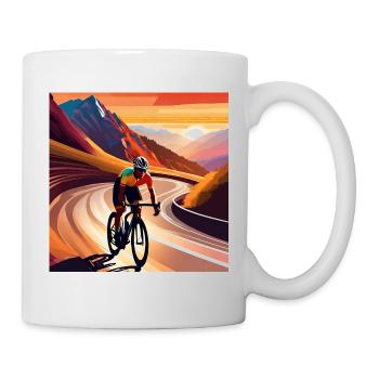 Mountain Majesty: Rennen im goldenen Glanz - Tasse - Weiß - Rechts