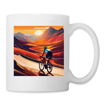 Montez au coucher du soleil - Mug blanc - blanc - Droite