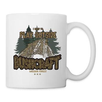 Bushcraft I need to play outside Outdoor Shelter - Mug - white - Right