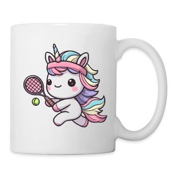 Licorne mignonne en tant que joueur de tennis - Lust - Mug blanc - blanc - Droite