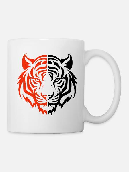 Tiger Kopf - Tasse - Weiß
