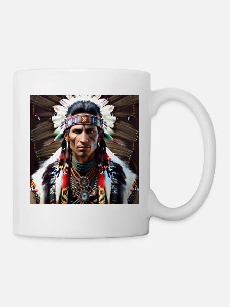 Chef de tribu amérindienne - Mug blanc - blanc