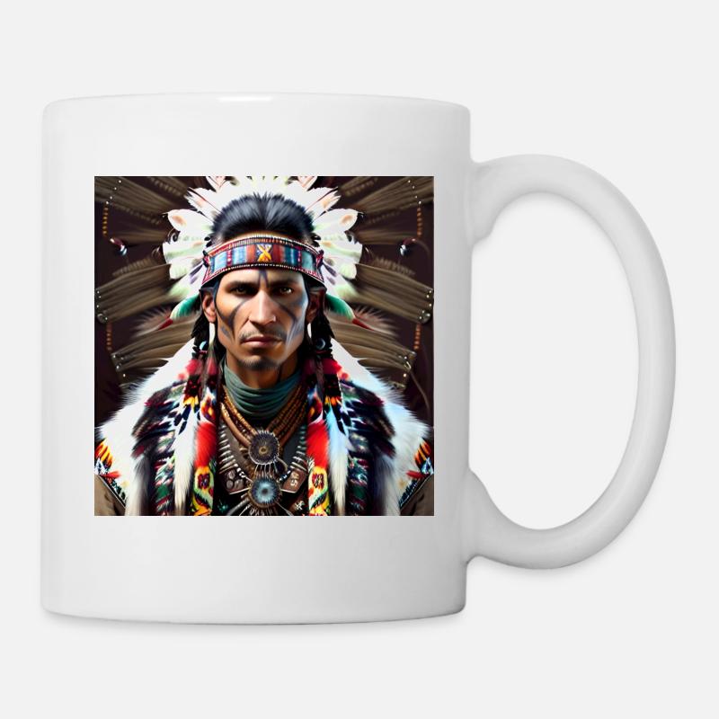 Chef de tribu amérindienne - Mug blanc - blanc