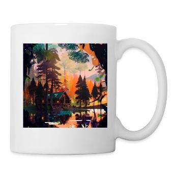Cabane dans les bois - Mug blanc - blanc - Droite