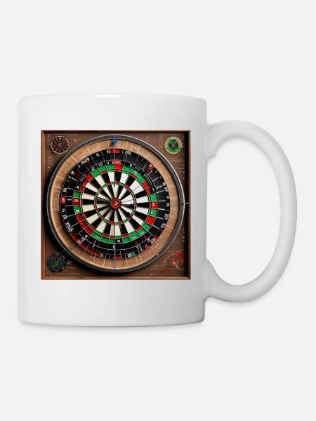 Anatomie einer Dartscheibe - Tasse - Weiß