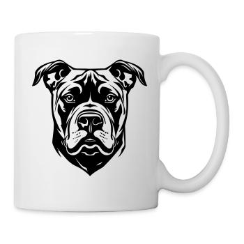 Staffordshire Bull Terrier Dog Head - Mug - white - Right