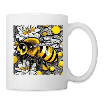 Abeille mignonne - Mug blanc - blanc - Droite