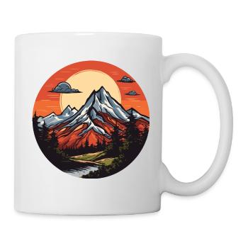 Berge Landschaft Natur Kreis - Tasse - Weiß - Rechts