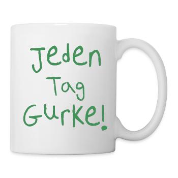 Jeden Tag Gurke - Tasse - Weiß - Rechts