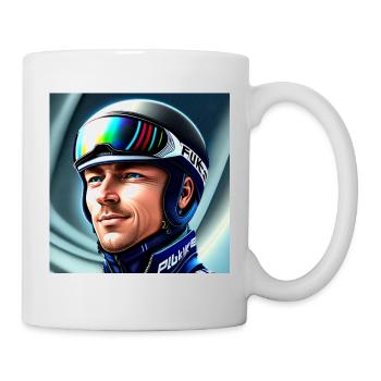 Portrait de sauteur à ski - Mug blanc - blanc - Droite