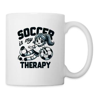 Soccer Is My Therapy - Soccer Girl Passion - Mug - white - Right