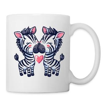 Zebra Comic Couple Love - Mug - white - Right