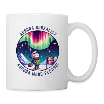 Motif drôle d'aurores boréales / Norvège - Mug blanc - blanc - Droite