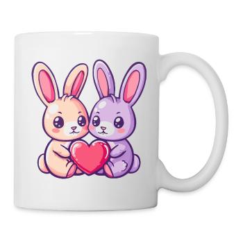Bunny Couple In Love Easter Valentine's Day - Mug - white - Right
