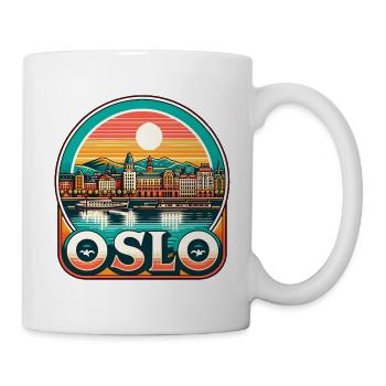 Oslo Norwegen Vintage - Tasse - Weiß - Rechts