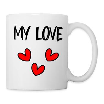 VALENTINE'S DAY. Bachelorette party. I LOVE YOU. I LOVE YOU. LOVE - Mug - white - Right