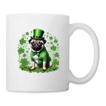 Fête de la Saint-Patrick Carlin I Chiot lutin vert - Mug blanc - blanc - Droite
