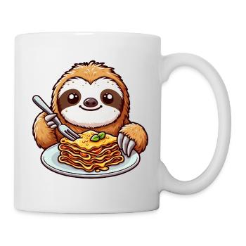 Le paresseux aime les pâtes Lasagne italienne - Mug blanc - blanc - Droite