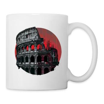 Kolosseum Rom Italien Stadt Skyline Kunst - Tasse - Weiß - Rechts