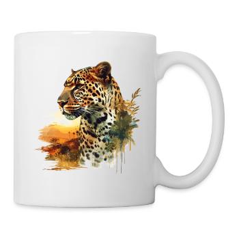 Leopard Raubkatze Natur Wildnis Afrika Safari - Tasse - Weiß - Rechts