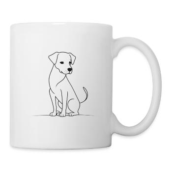 Elegante Hundelinien - Tasse - Weiß - Rechts