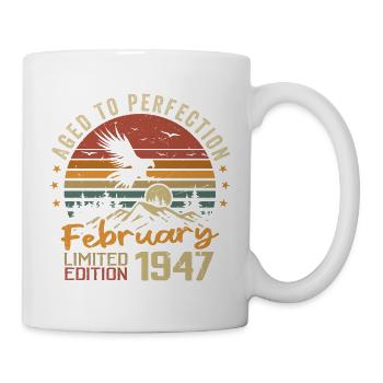 Born in February 1947 Birthday 1947 February - Mug - white - Right