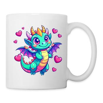 Farbenfroher Drache - Tasse - Weiß - Rechts