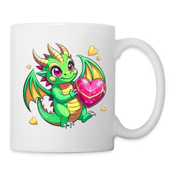 Farbenfroher Drache - Tasse - Weiß - Rechts