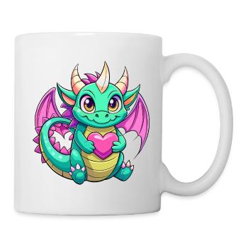 Farbenfroher Drache - Tasse - Weiß - Rechts