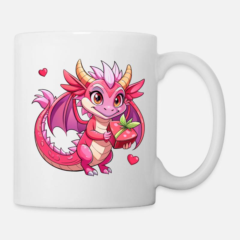 Farbenfroher Drache - Tasse - Weiß